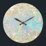 Grande Horloge Ronde Optique de parties scintillant FAUX<br><div class="desc">veuillez noter que l'effet holographique n'est pas réel,  mais simplement simulé</div>