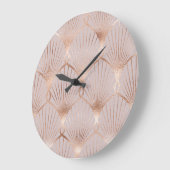 Grande Horloge Ronde Or Art Nouveau : Feuille transparente (Angle)