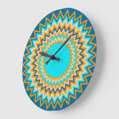 Grande Horloge Ronde Or de turquoise de fête (Angle)