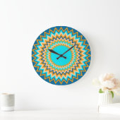 Grande Horloge Ronde Or de turquoise de fête (Maison)