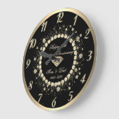 Grande Horloge Ronde Or, diamants, points (Angle)