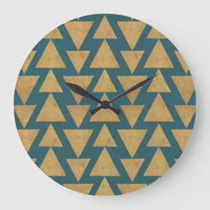 Grande Horloge Ronde Or extérieur d'étape   de Geo et motif turquoise
