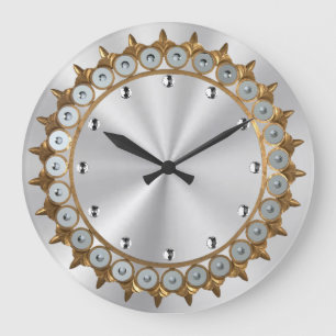 Grande Horloge Ronde Or vintage et argent