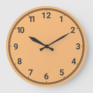 Grande Horloge Ronde Orange clair
