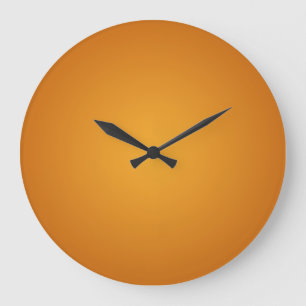Grande Horloge Ronde Orange doré Orange brûlé Rustique Joyeux