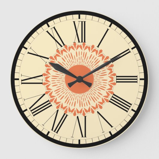 Grande Horloge Ronde Orange et Jaune, "tournesol" (Recto)