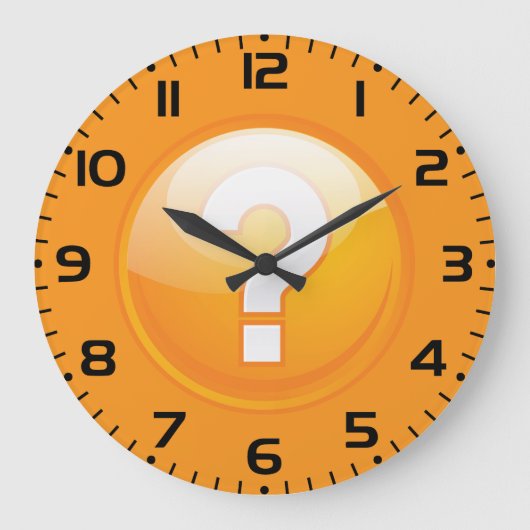 Grande Horloge Ronde Orange Question Mark Bold Modern Symbol (Recto)