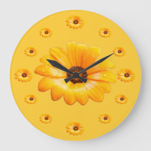 Grande Horloge Ronde Orange Spring Flash African Daisy Photographies