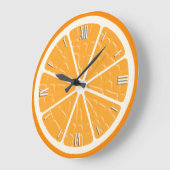 Grande Horloge Ronde Orange Stylized Fruit Slice (Angle)