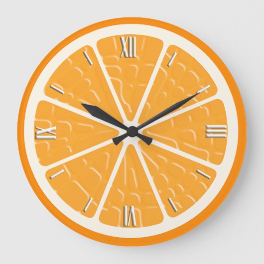 Grande Horloge Ronde Orange Stylized Fruit Slice (Recto)
