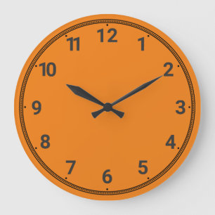 Grande Horloge Ronde orange vif