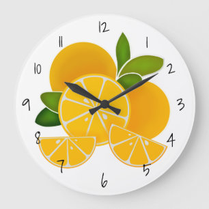 Grande Horloge Ronde Oranges orange agrumes