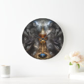 Grande Horloge Ronde Orbe D'Art Fractal Léger (Maison)