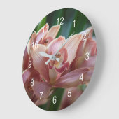 Grande Horloge Ronde Orchidée de thé au lait (Angle)