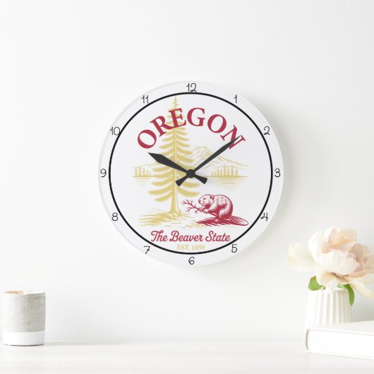Grande Horloge Ronde Oregon Beaver State Nature (Maison)