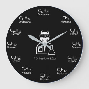 Grande Horloge Ronde Organic Chemistry Clock - Black