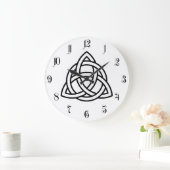 Grande Horloge Ronde Original Celtic Triquetra Knot black icon (Maison)
