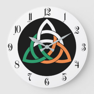 Grande Horloge Ronde Original Triquetra cercle noeud céleste Irlande D