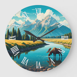 Grande Horloge Ronde Orignal dans le parc national de Grand Teton
