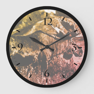Grande Horloge Ronde Orignal mâle de l'Alaska USA vintage