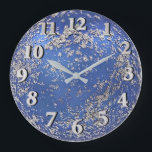 Grande Horloge Ronde Ornement en bleu et en argent<br><div class="desc">Horloge acrylique ronde de 10, 75 po avec l'image d'un ornement bleu avec un flocage argent. Voir la collection Hanoukka Clock dans sa totalité sous la catégorie HOME dans la section HOLIDAYS.</div>