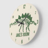 Grande Horloge Ronde Os Dinosaures Personnalisés (Angle)