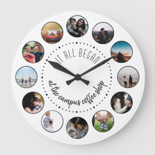 Grande Horloge Ronde Où tout a commencé l'amour Histoire Photo Collag