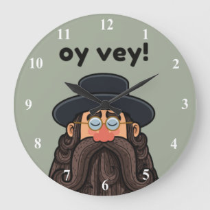 Grande Horloge Ronde OUI ! Funny RABBI Peronalisé