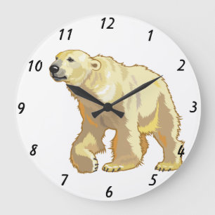 Grande Horloge Ronde ours blanc