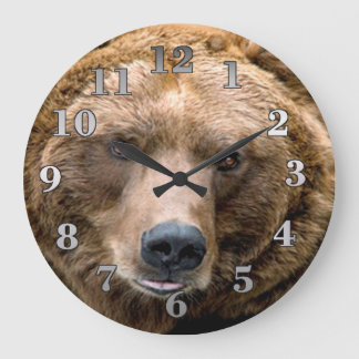 Grande Horloge Ronde Ours Brown