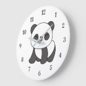 Grande Horloge Ronde Ours de panda animal mignon (Angle)