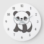 Grande Horloge Ronde Ours de panda animal mignon (Recto)
