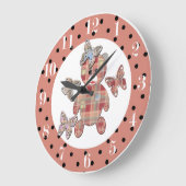 Grande Horloge Ronde Ours en peluche (Angle)