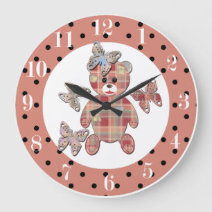 Grande Horloge Ronde Ours en peluche