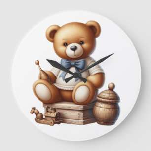 Grande Horloge Ronde Ours en peluche