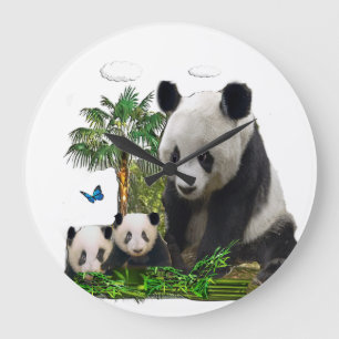 Grande Horloge Ronde Ours pandas