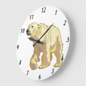 Grande Horloge Ronde ours polaire (Angle)