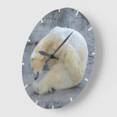 Grande Horloge Ronde Ours polaire fatigué (Angle)