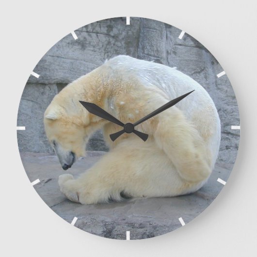 Grande Horloge Ronde Ours polaire fatigué (Recto)