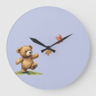 GRANDE HORLOGE RONDE OURS TEDDY