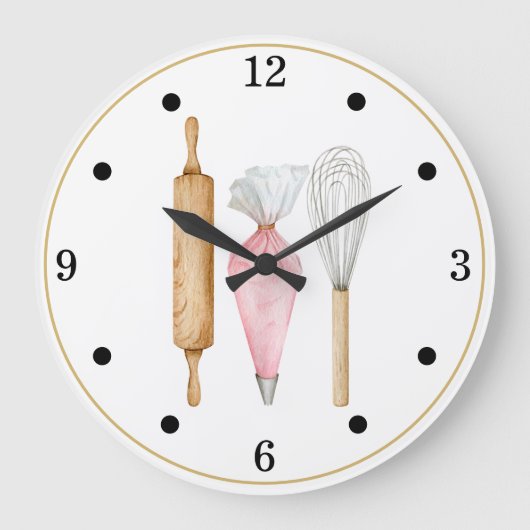 Grande Horloge Ronde Outils de cuisson Ustensiles cuisine (Recto)