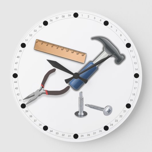 Grande Horloge Ronde Outils de dessin animé (Recto)