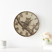 Grande Horloge Ronde Owl Wall Clock (Maison)