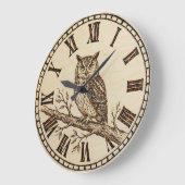Grande Horloge Ronde Owl Wall Clock (Angle)