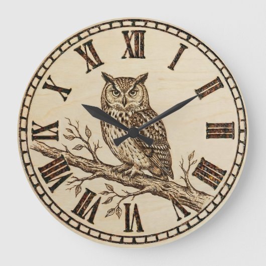 Grande Horloge Ronde Owl Wall Clock (Recto)