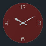 Grande Horloge Ronde Oxblood Red 4A0000 Couleur avec l'option Ajouter v<br><div class="desc">Ajoutez un nom, des initiales ou du texte, ou gardez la couleur seule. La couleur correspond à d'autres éléments du magasin en fonction du nom et du code HEX (triplet hexadécimal à six chiffres) qui s'affiche. Utilisez ce code pour mélanger, mettre en correspondance et customiser tout autre élément pour l'accompagner...</div>