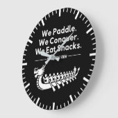Grande Horloge Ronde Paddle, Conquer, Manger Snacks - Funny Dragon Boat (Angle)
