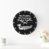Grande Horloge Ronde Paddle, Conquer, Manger Snacks - Funny Dragon Boat (Maison)