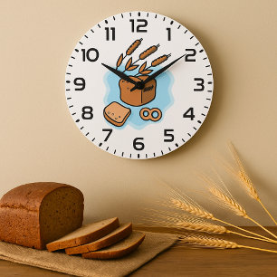 Grande Horloge Ronde Pain de grain entier rustique Alimentation agricol