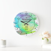 Grande Horloge Ronde Paint Yellow Green enseignant en classe (Maison)